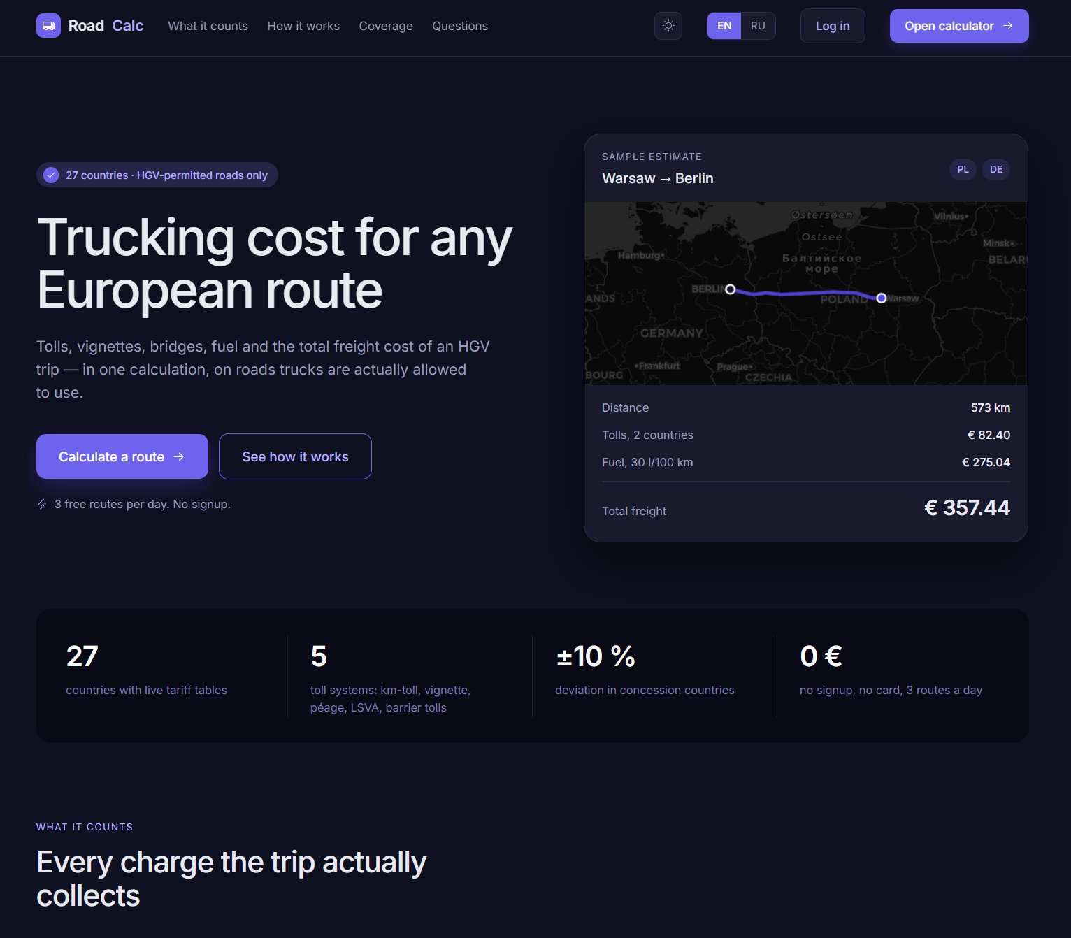 Road Calculator
